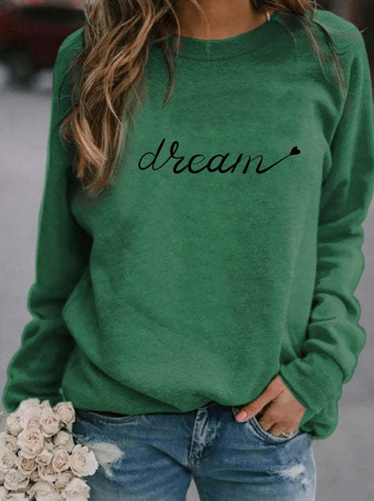 Dream Letter 3D Print Long-Sleeve Streetwear Pullover