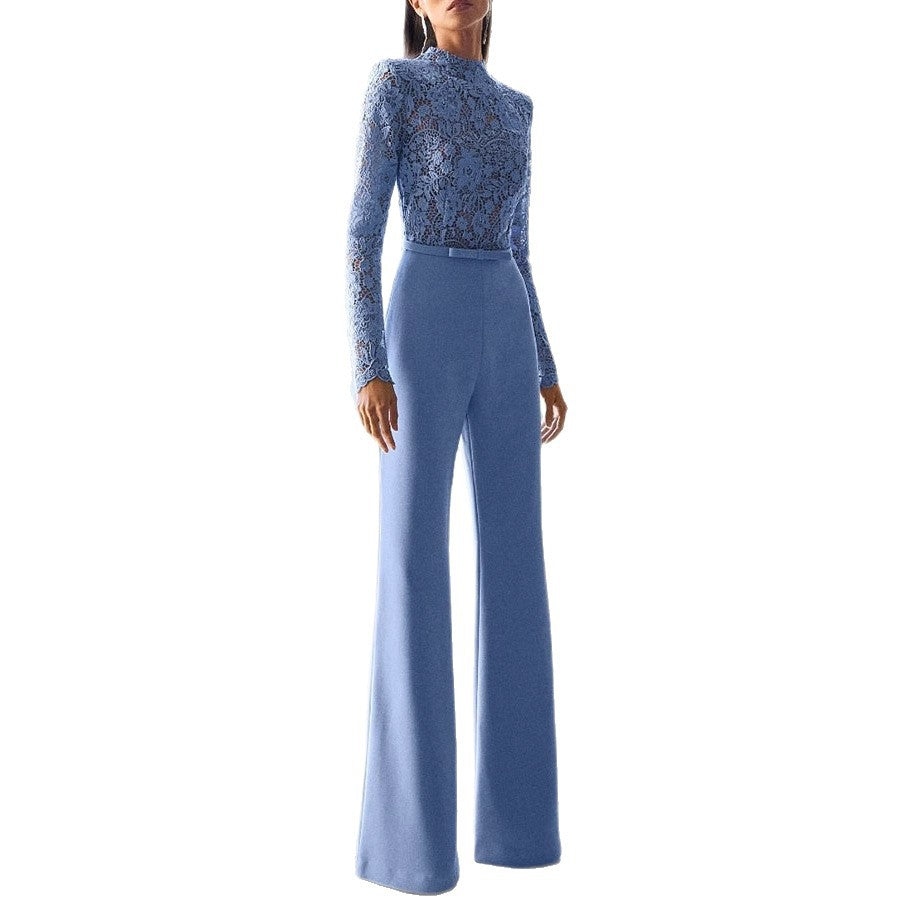 Women's Elegant Lace Tassel Long Sleeve Jumpsuit