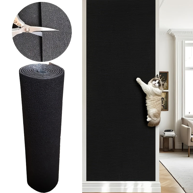 1 Self-Adhesive Trimmable Cat Scratch Protector Pad, Sofa Wall Guard With Border For Couch Panels And Climbing Frames | Durable Material Decorative Accessory Pet Home Supplies, Cat Furniture, Cat S...