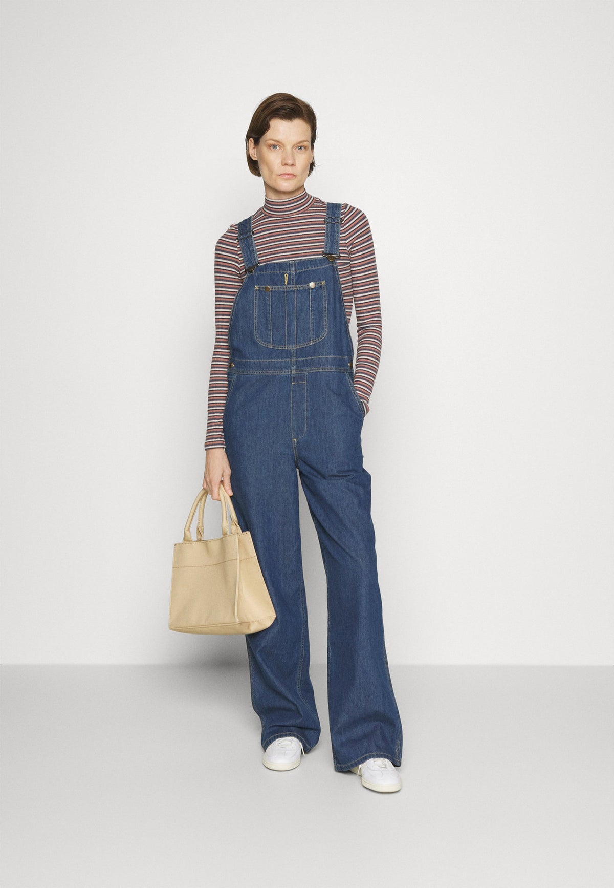Fashion Loose And Slimming Women's Denim Suspender Trousers