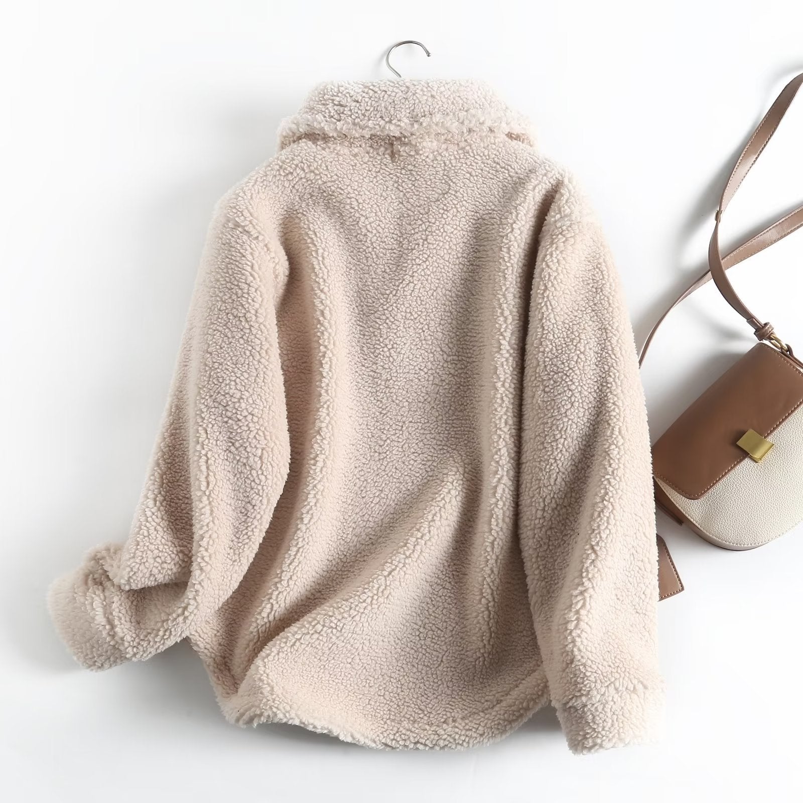 Cozy Lamb Wool Zipper Pullover Sweatshirt