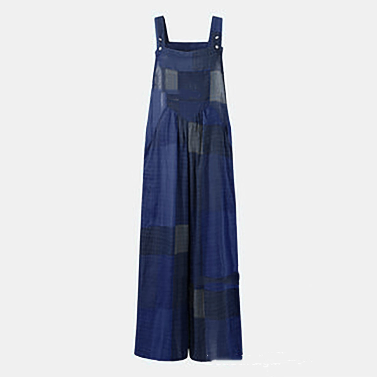 Retro Printed Button Strap One-piece Trousers