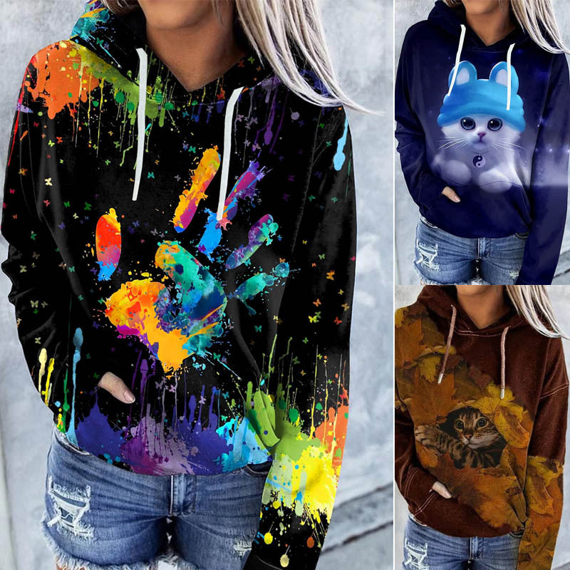 Unisex Graffiti Pullover Hoodie Streetwear Sweatshirt