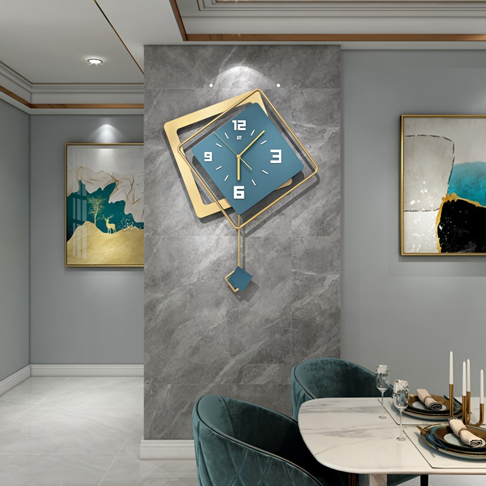 Large silent modern pendulum wall clock for home decor