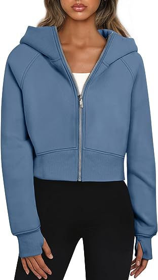 Cozy Fleece Zip-Up Hooded Sweatshirt for Women