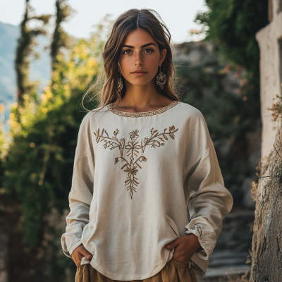 Elegant French-Style Loose-Fit Long Sleeve Top for Women