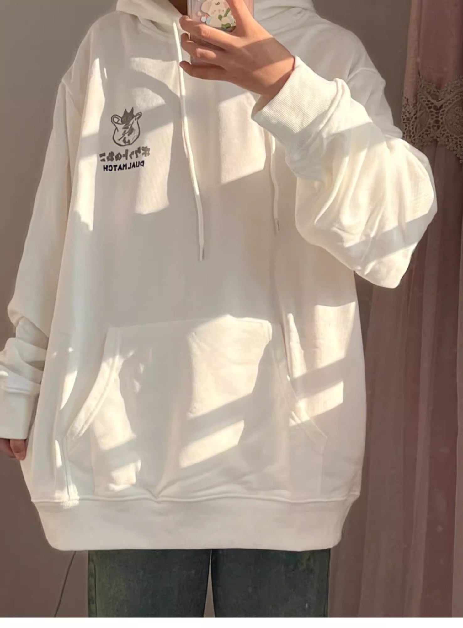 Korean Style Loose Cartoon Anime Hoodie for Women