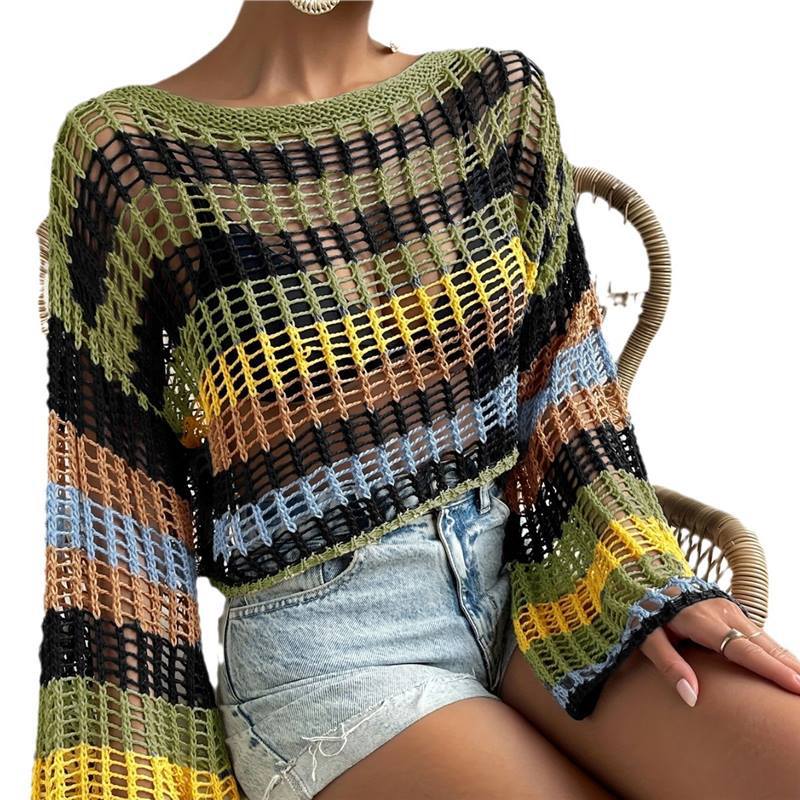 Loose-fitting Short Beach Sweater for Vacation