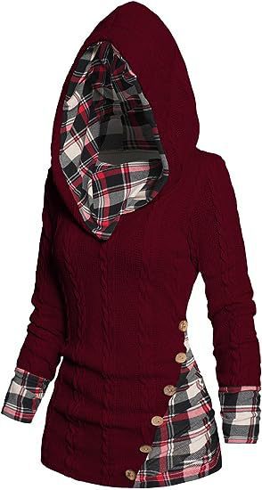 Chic Hooded Geometric Pullover Sweater