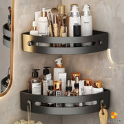 Triangular Corner Shelf - Wall-Mounted No-Drill Bathroom Organizer, Rust-Resistant Storage Rack for Shower, Toilet and Cosmetics
