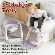 Children’s Toilet Seat with Foldable Step Ladder – Potty Training Seat for Boys and Girls (1 Pack)