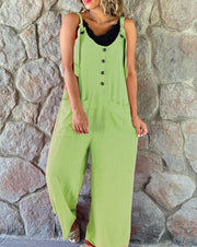 Fashion Casual Button Suspender Pants For Women