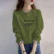 Korean-Style Loose Cotton Hooded Sweater for Women