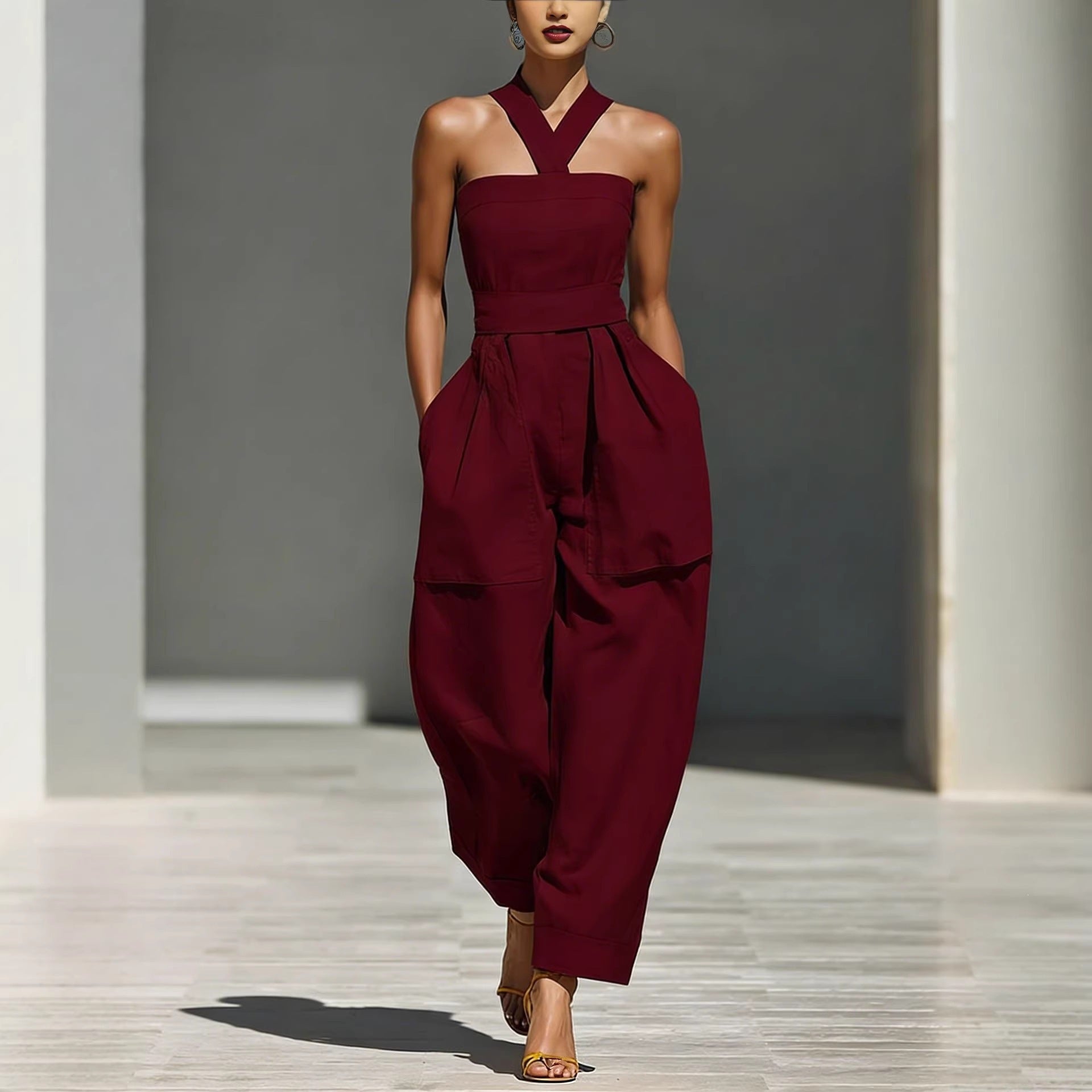 Women's Cross-Strap Loose Jumpsuit & Romper