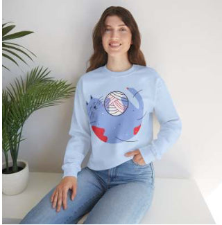 Chic Printed Round Neck Loose Sweatshirt for Women