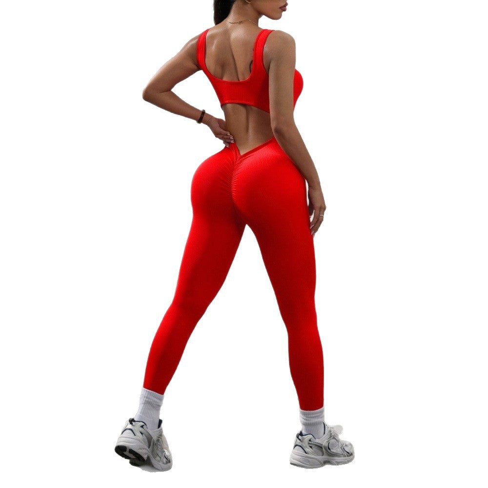 Backless Seamless Yoga Bodysuit for Workout & Fitness