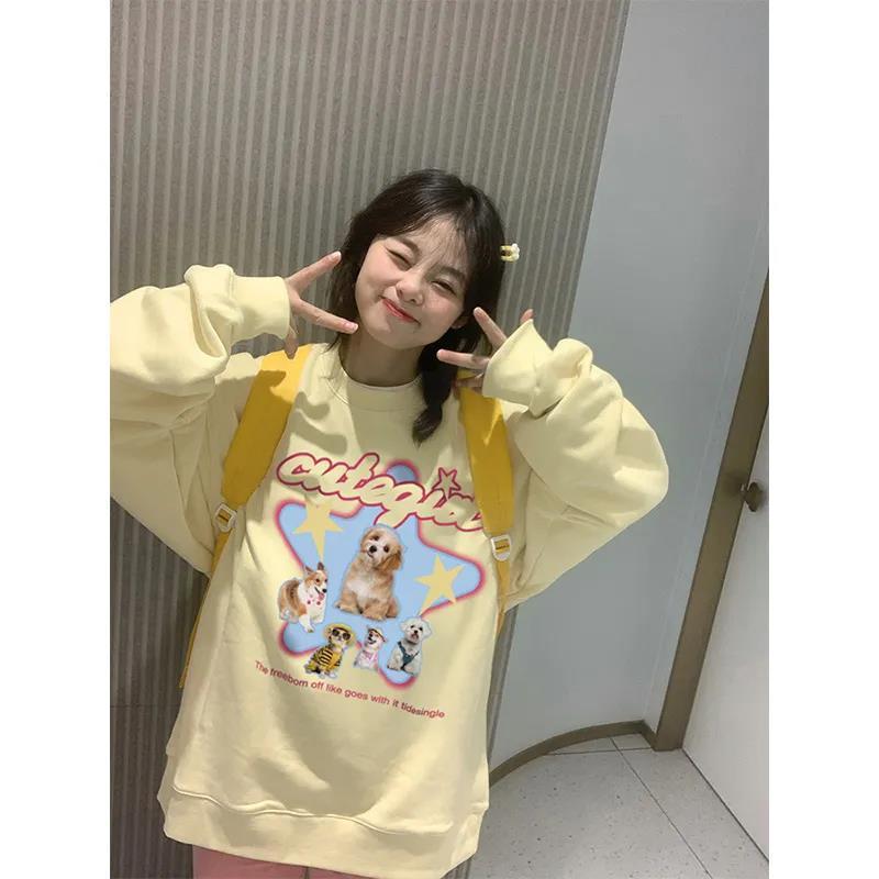 Vintage Retro Crew Neck Loose Cotton Sweater
