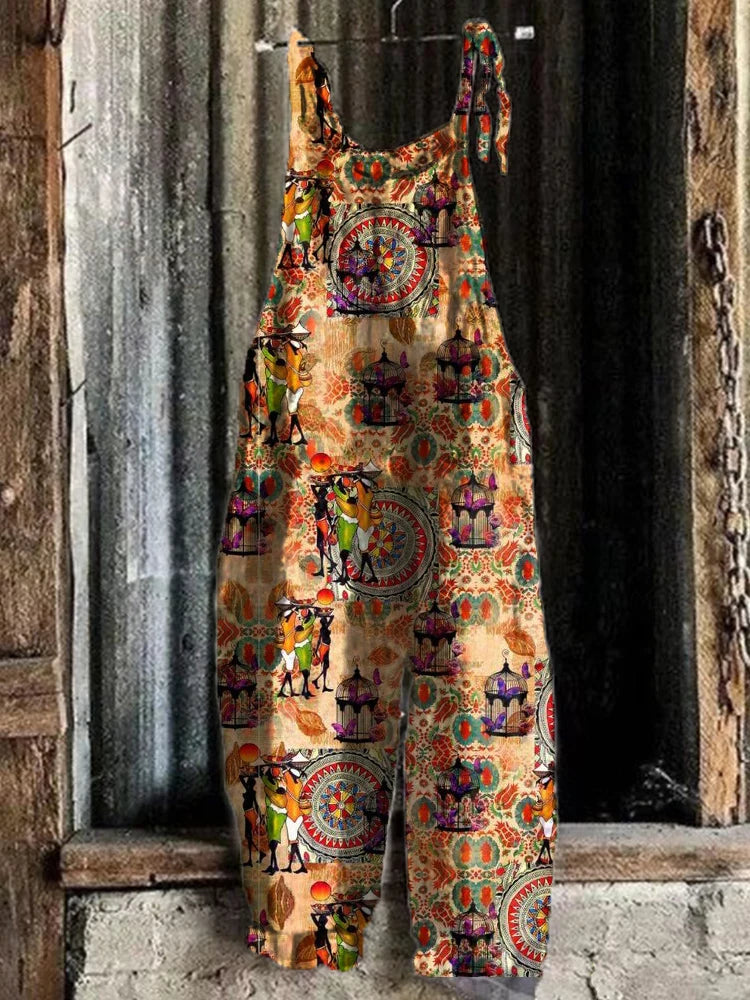 Retro Sweet Print Summer Women's Jumpsuit