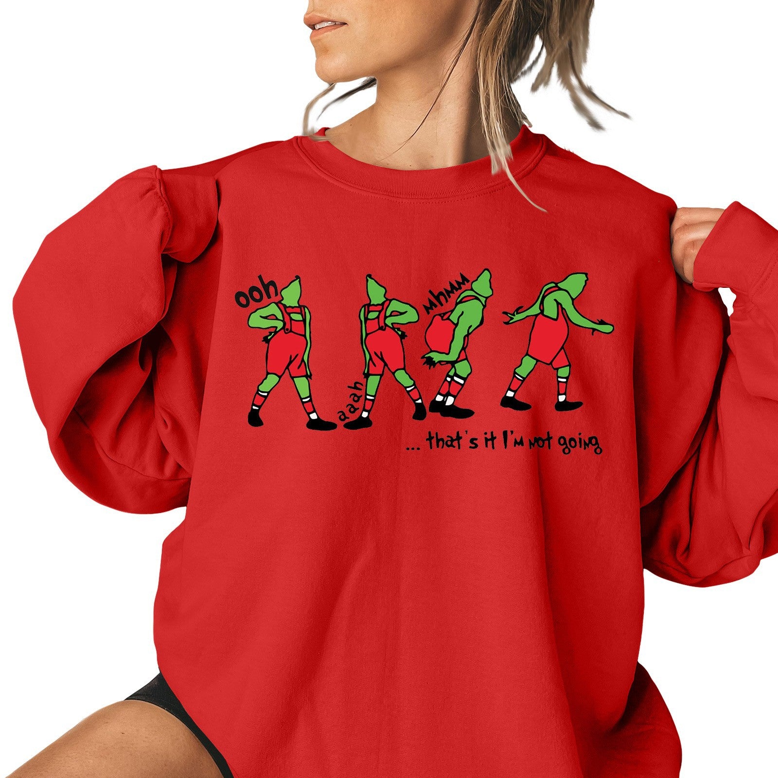 Festive Christmas Print Casual Sweatshirt for Women