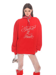 Pearl Inlaid Loose Round Neck Couple Sweater Top