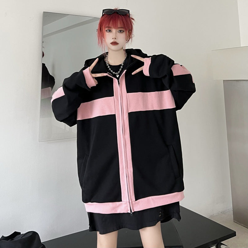 Retro Oversized Couple's Hooded Sweatshirt