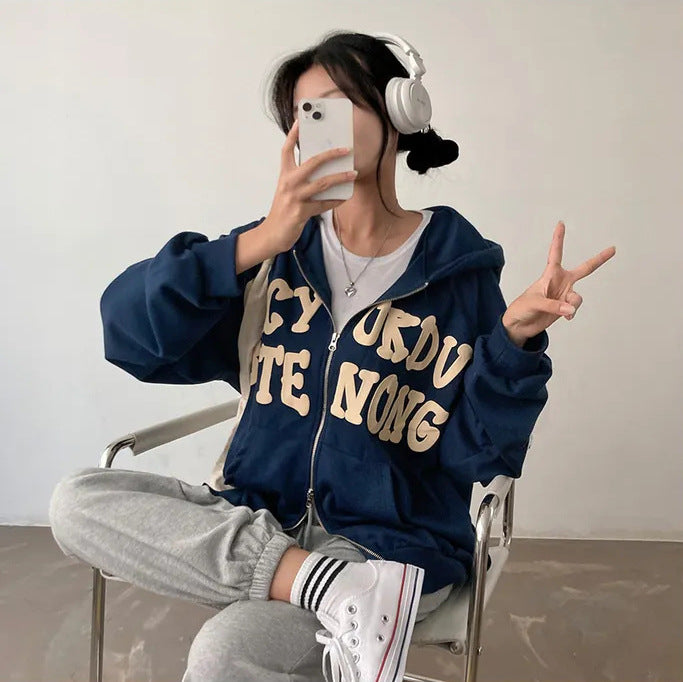 Women's Fleece Zip Cardigan Cozy Casual Sweater Coat