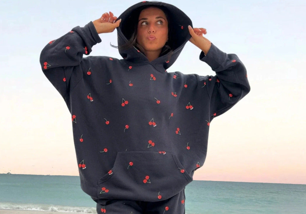 Cozy Butterfly Knit Hooded Sweatshirt