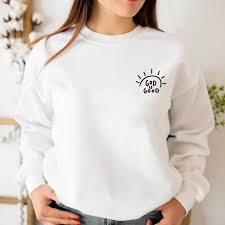 Casual Round Neck Print Sweatshirt for Women