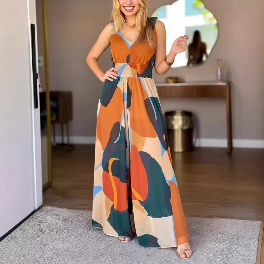 Tie-Dye High-Waisted Wide-Leg Jumpsuit