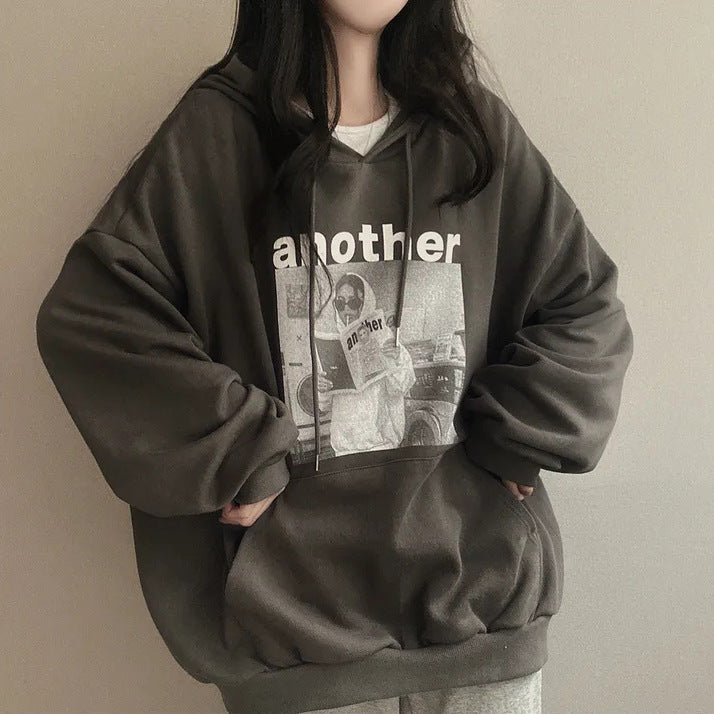 Korean 3D Fleece-Lined Hooded Sweater for Women