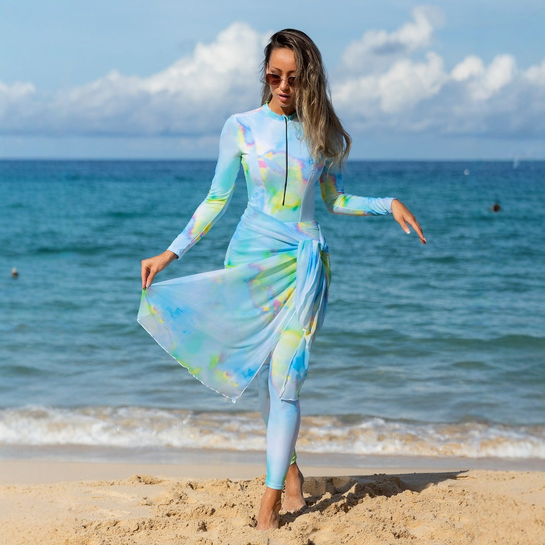 Women's UV Protection Long-Sleeve Swim Jumpsuit