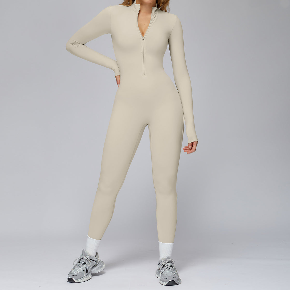 Cozy Fleece Yoga Bodysuit | Warm One-Piece Workout Romper