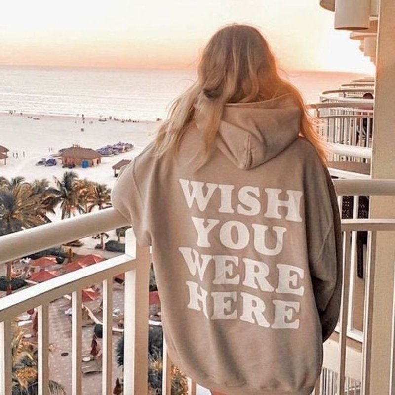 Printed Sweater With Loose Hooded Jacket And Pullover
