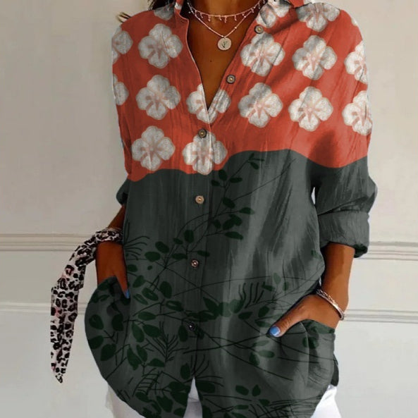 European And American Women's Animal-print Blouse