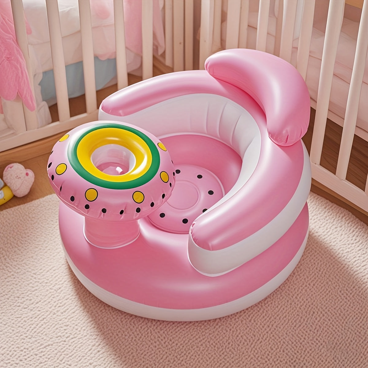 Foldable Baby Seat with Anti-Fall Design and Non-Slip Base
