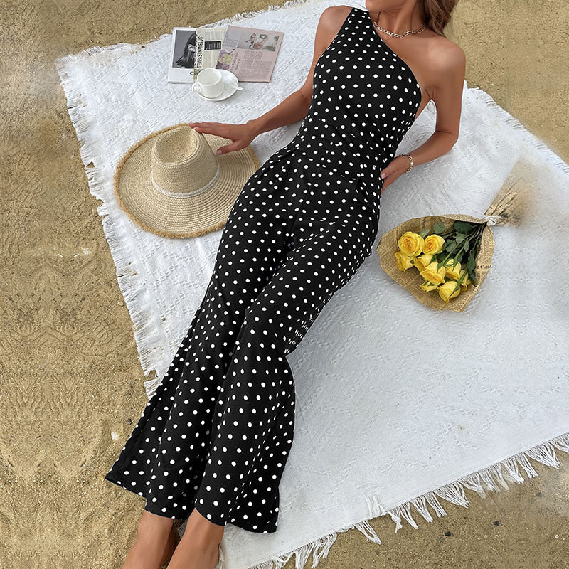 Women's Summer Polka-Dot Sleeveless Jumpsuit