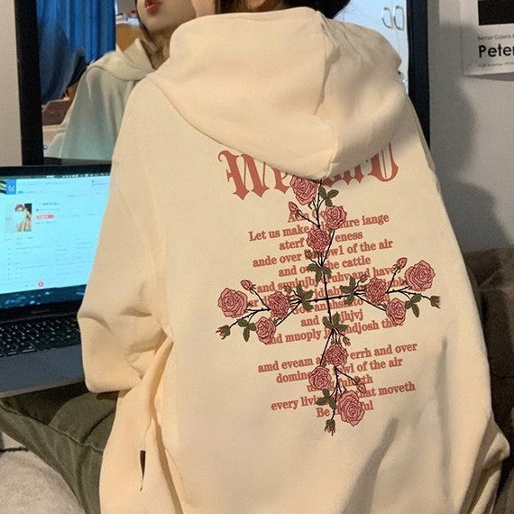 Cozy Fleece-Lined Cute Anime Graphic Pullover Sweater