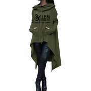 Plus Size Irregular Hooded Sweatshirt Mid-Length Casual Top