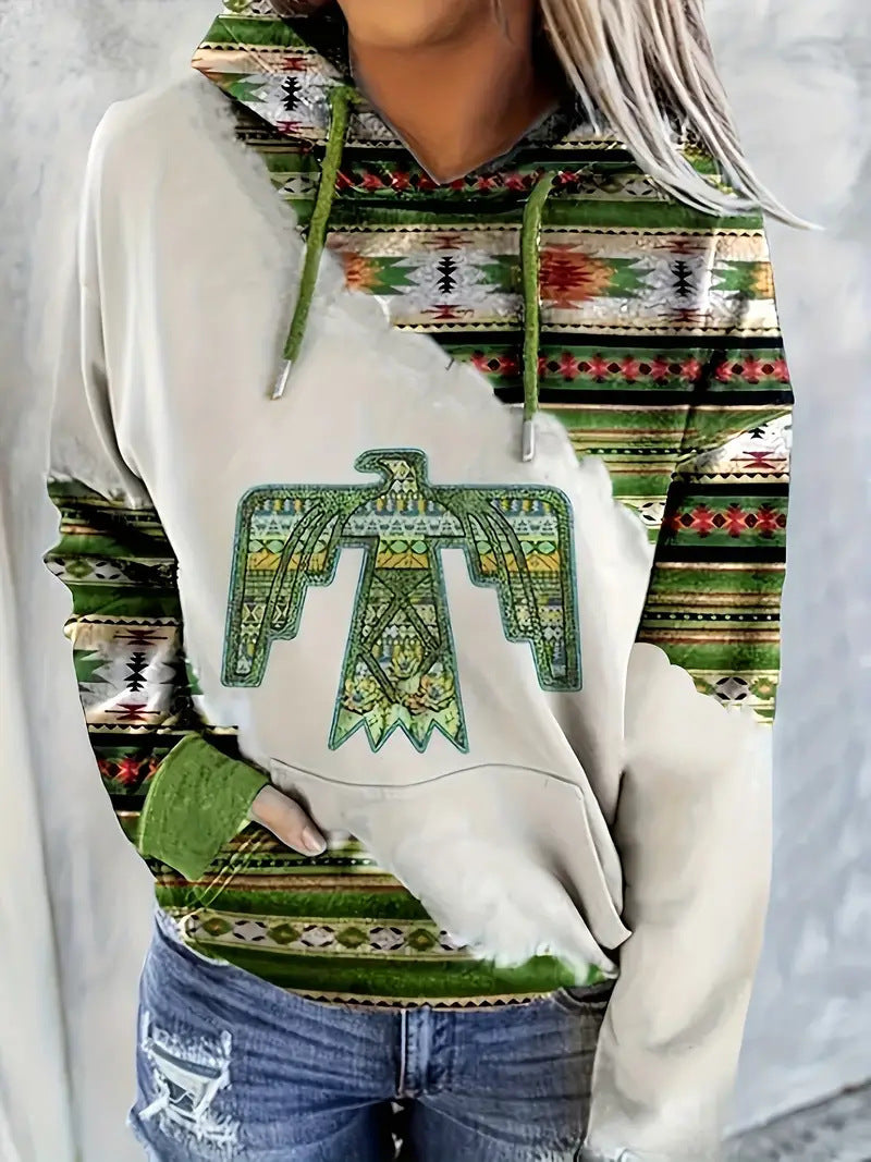 Ethnic Style Women's 3D Graphic Casual Sports Hoodie