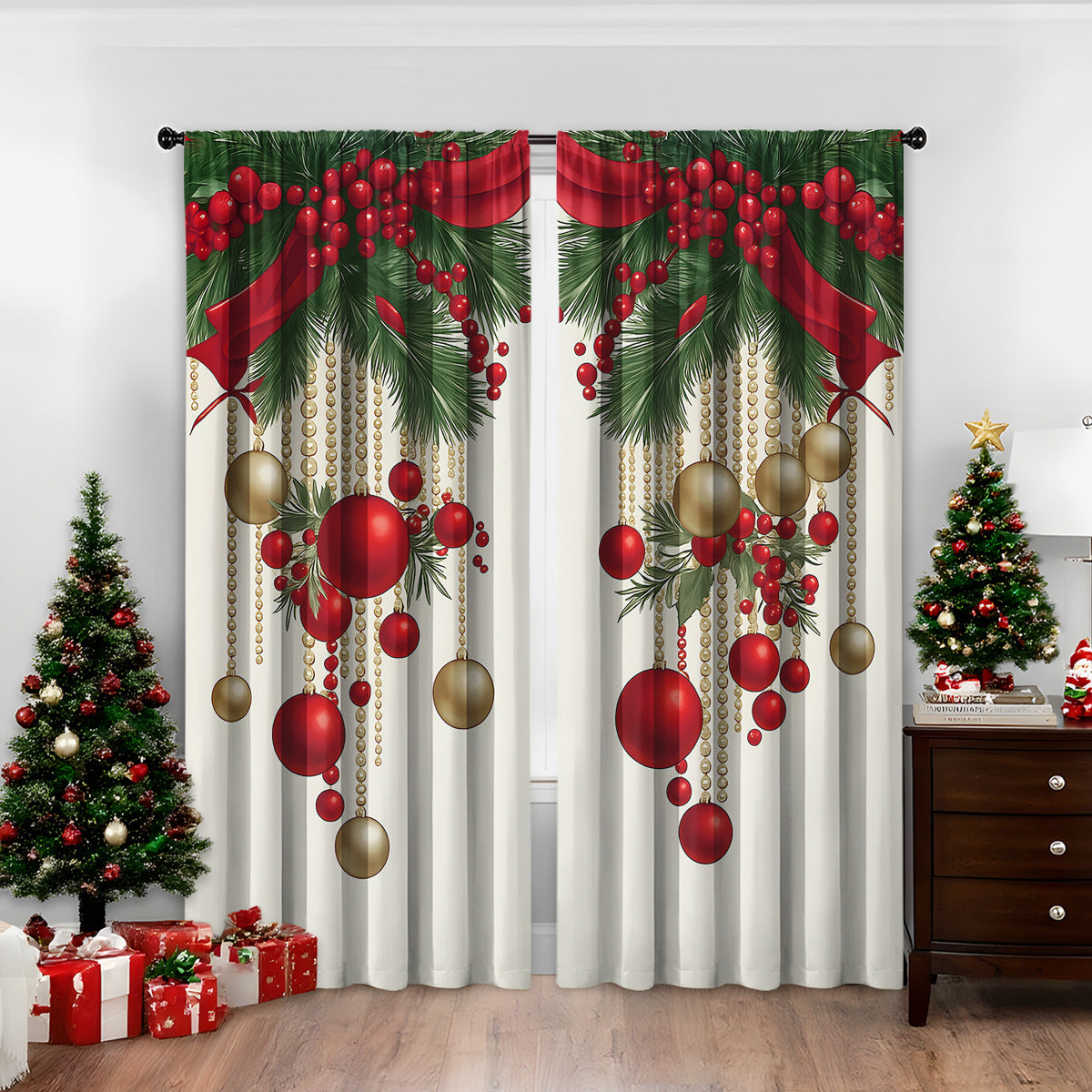 3d Digital Printed Christmas Curtains