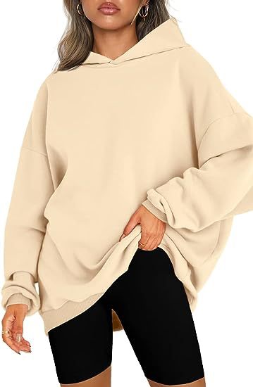Women's Oversized Hooded Pullover Cozy Casual Sweater