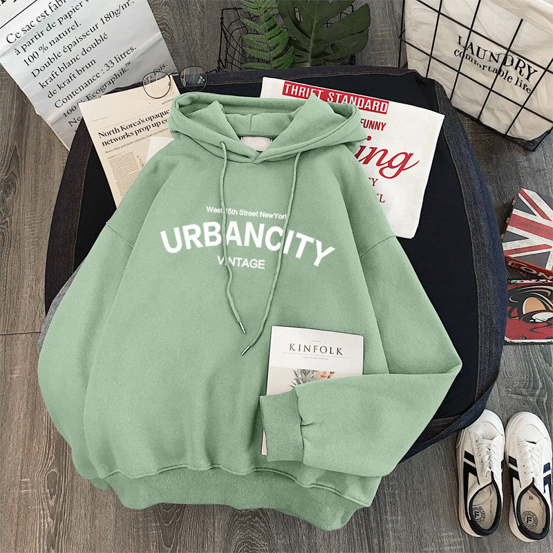 Casual Loose Long-Sleeve Hooded Sweatshirt