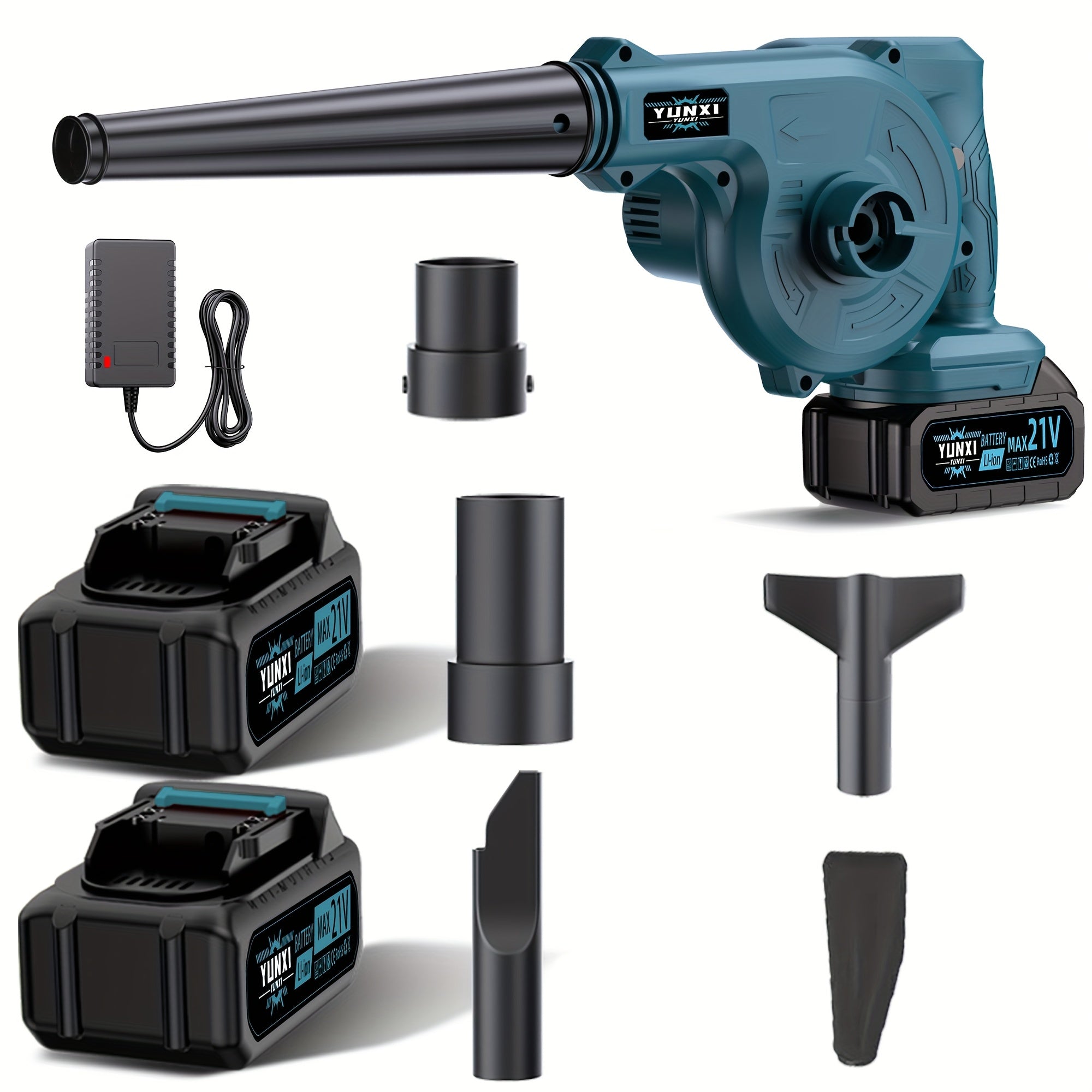 Cordless Brushless Leaf Blower & Handheld Vacuum - Heavy-Duty Lithium-Ion, Lightweight Portable Multi-Purpose Blower/Vacuum/Dust Collector for Lawn, Car, Driveway, - Compatible with Plug (No Required