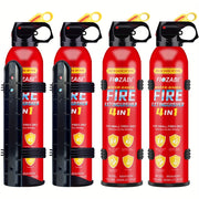 FIOZABI Portable Fire Extinguisher Spray 4 In-1 with Bracket for The House/Car/Kitchen/Garage/Home, 0.5-A:21-B:C:5K Water-Based Fire Extinguishers