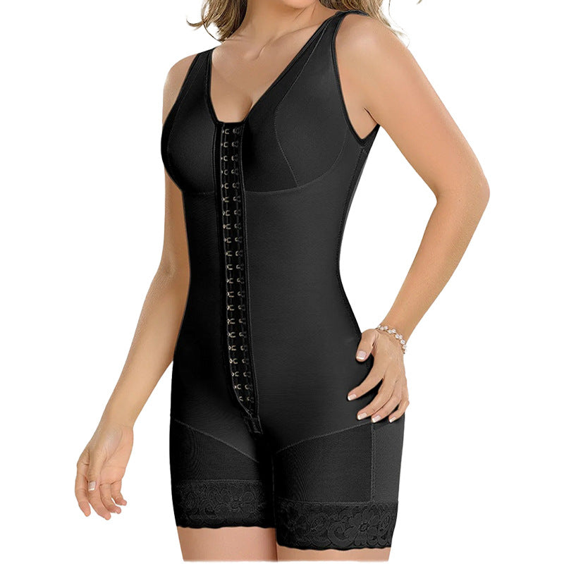 Plus Size Corset Zipper Waist One-Piece Bodysuit