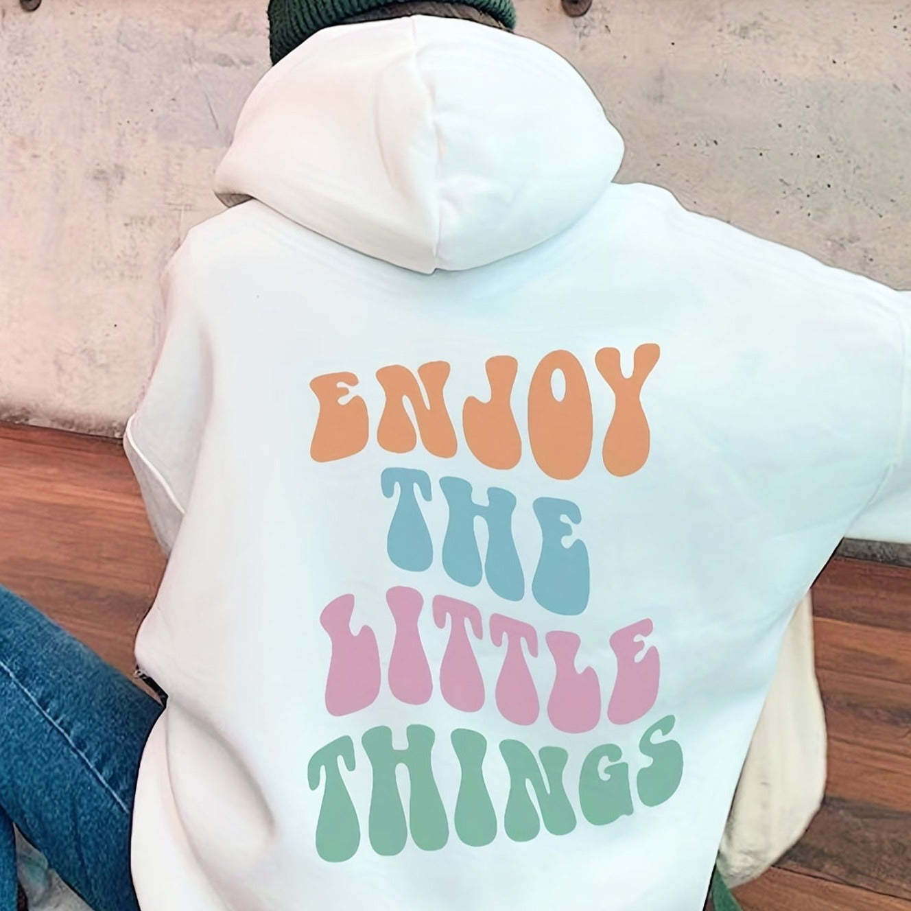 Cozy Letter Print Drop-Shoulder Sweatshirt