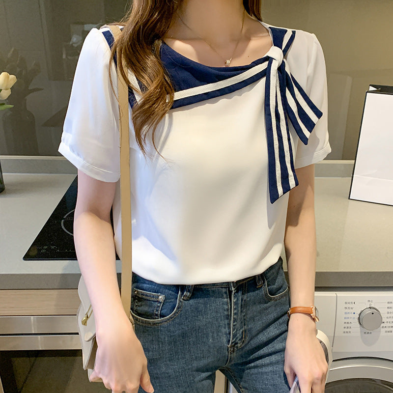 Niche Sweet Bow Chiffon Top