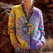 Women's New Loose V-Neck Long-Sleeve Cardigan