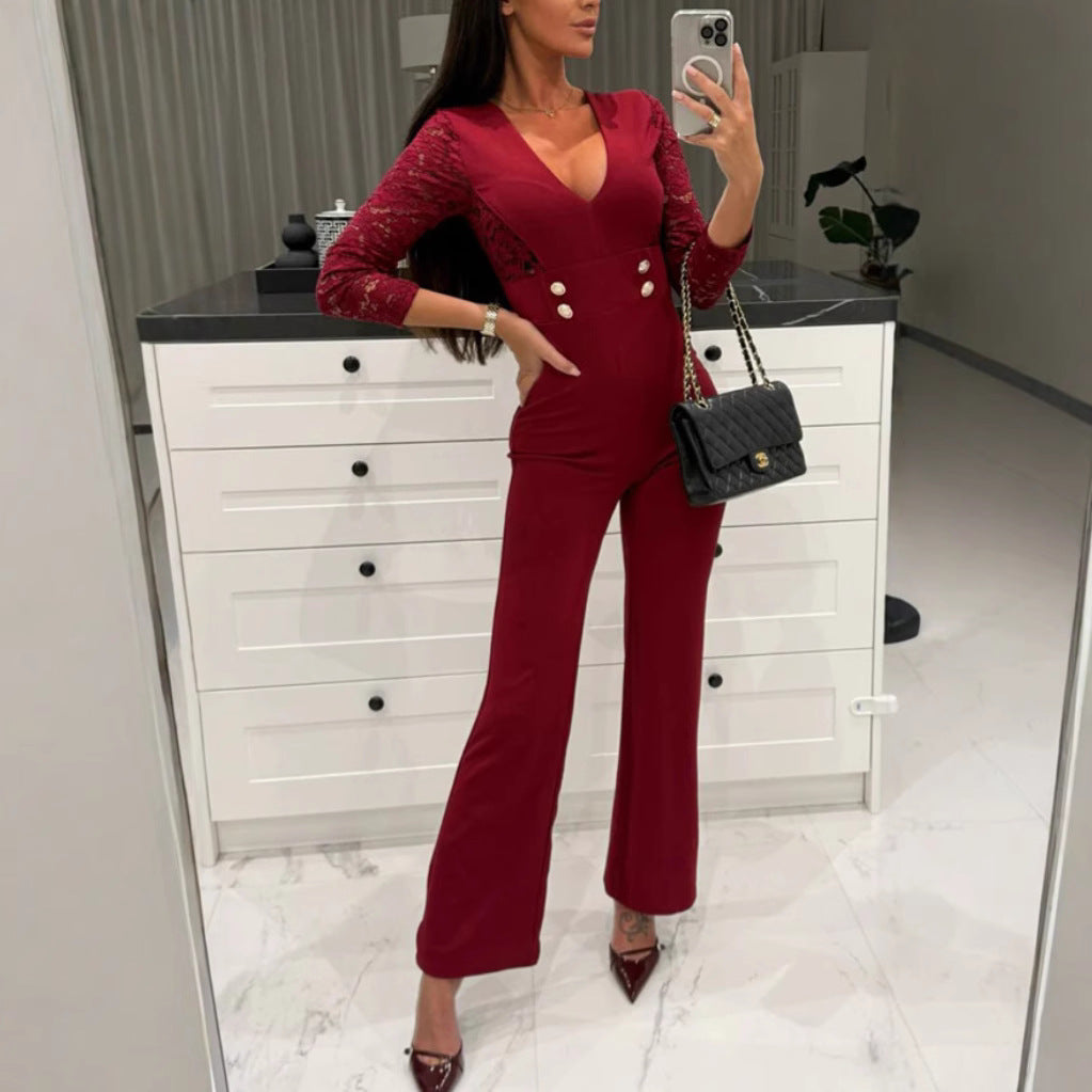 Chic Mid-Waist Commuter Jumpsuit for Women