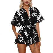 Women's Casual Printed Sleeveless Loose Jumpsuit